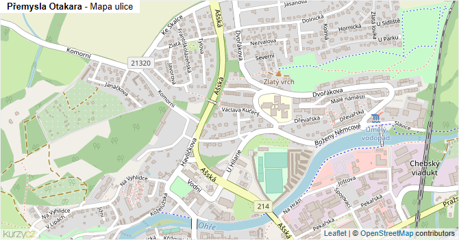 Přemysla Otakara - mapa ulice