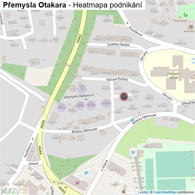 Mapa Přemysla Otakara - Firmy v ulici.
