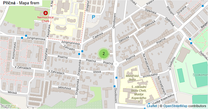 Příčná - mapa firem