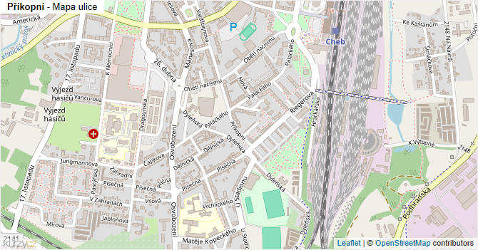 Příkopní - mapa ulice