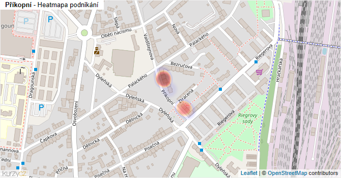 Příkopní - mapa podnikání