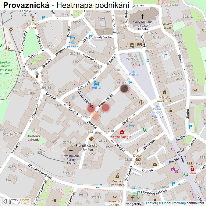 Mapa Provaznická - Firmy v ulici.