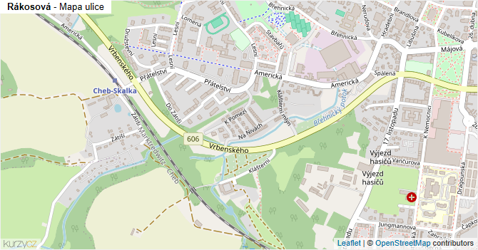 Rákosová - mapa ulice
