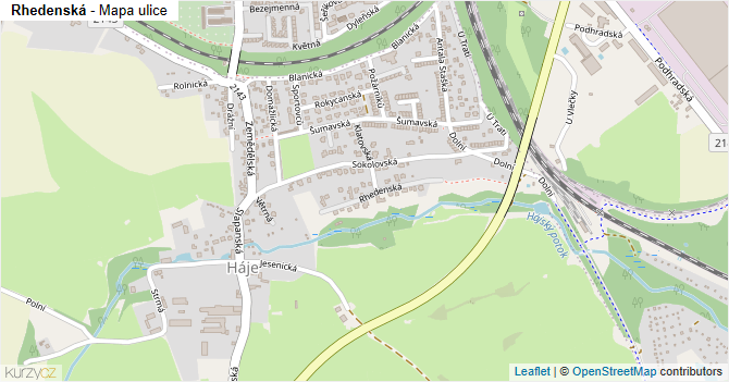 Rhedenská - mapa ulice