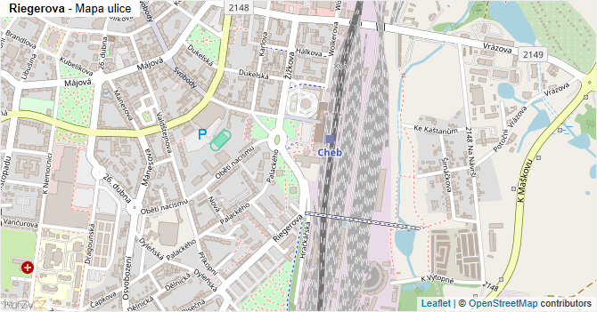 Riegerova - mapa ulice
