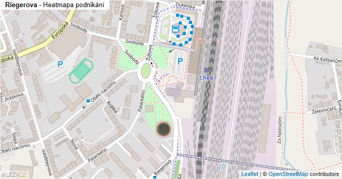 Riegerova - mapa podnikání