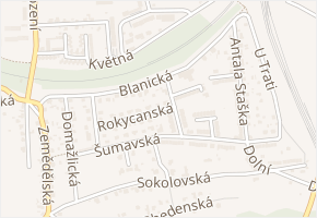 Rokycanská v obci Cheb - mapa ulice