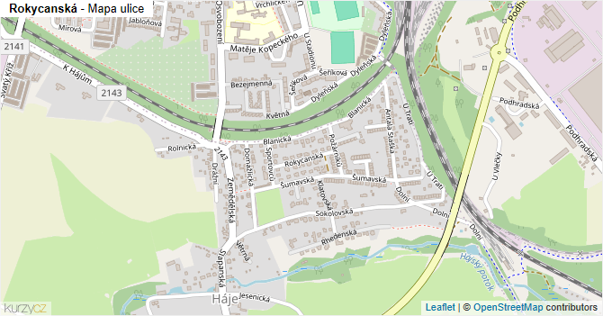 Rokycanská - mapa ulice