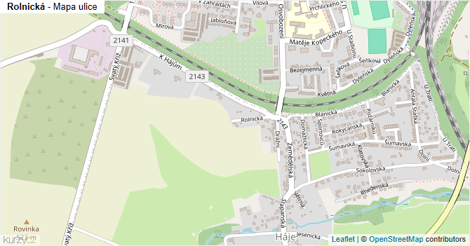 Rolnická - mapa ulice