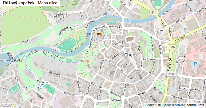 Růžový kopeček - mapa ulice