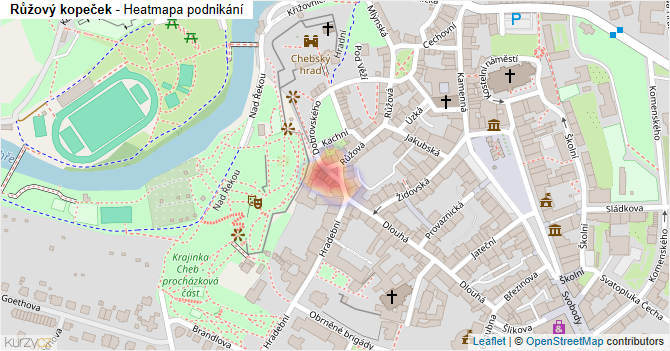 Růžový kopeček - mapa podnikání