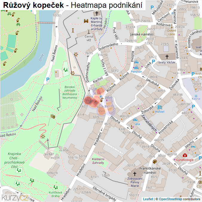 Mapa Růžový kopeček - Firmy v ulici.