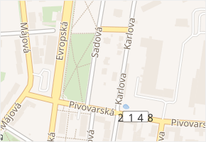 Sadová v obci Cheb - mapa ulice
