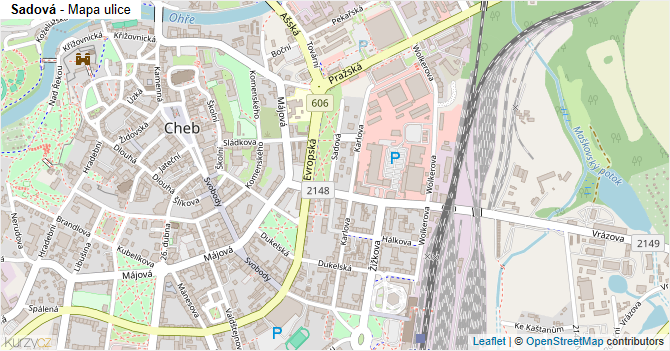 Sadová - mapa ulice