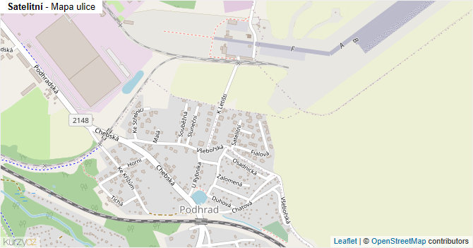 Satelitní - mapa ulice