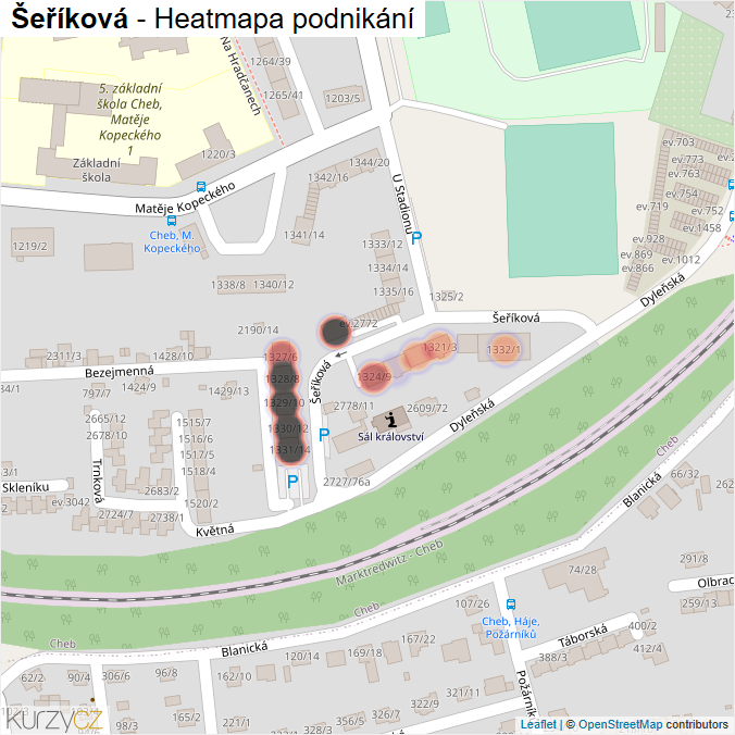 Mapa Šeříková - Firmy v ulici.