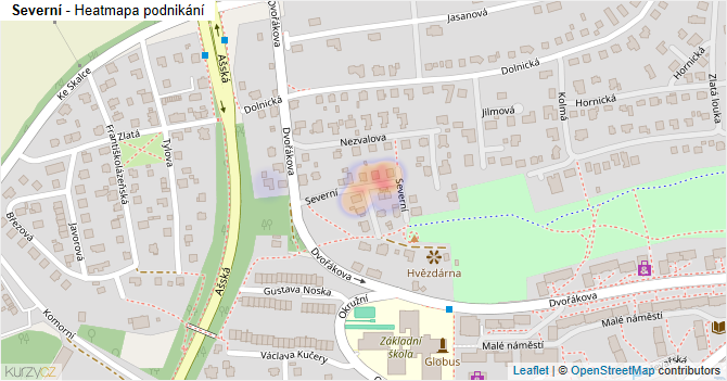 Severní - mapa podnikání