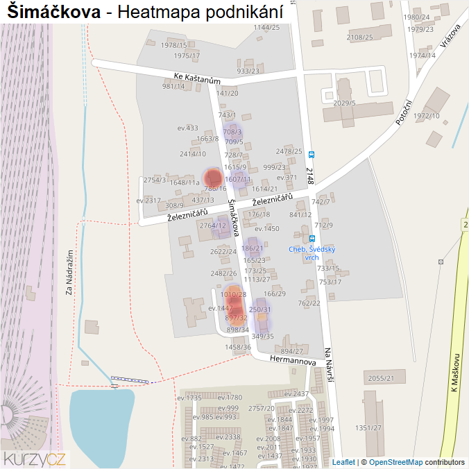 Mapa Šimáčkova - Firmy v ulici.