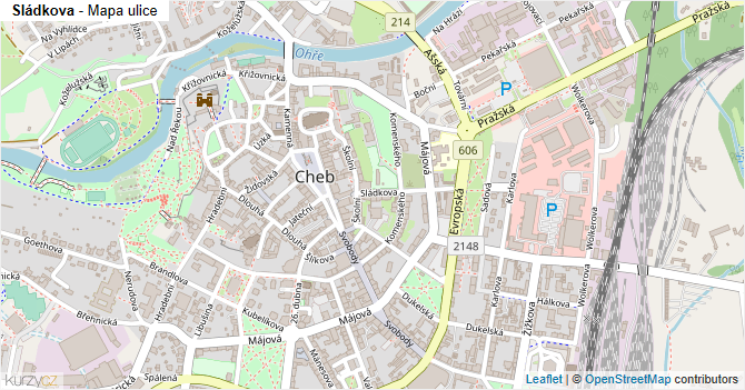 Sládkova - mapa ulice