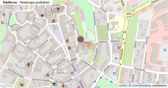 Sládkova - mapa podnikání