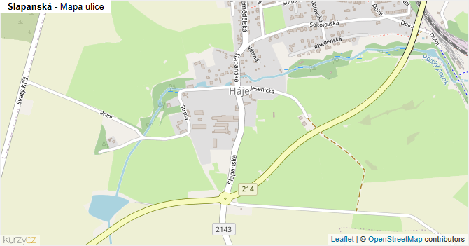 Slapanská - mapa ulice