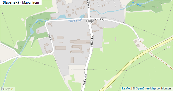 Slapanská - mapa firem