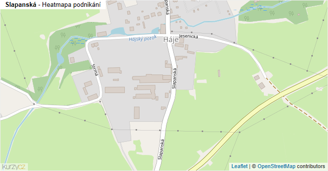 Slapanská - mapa podnikání