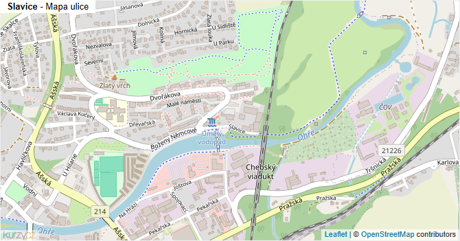 Slavice - mapa ulice