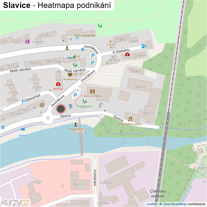 Mapa Slavice - Firmy v ulici.