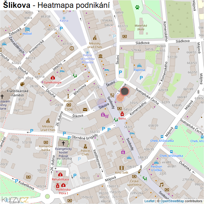 Mapa Šlikova - Firmy v ulici.