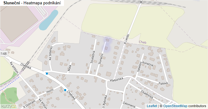Sluneční - mapa podnikání