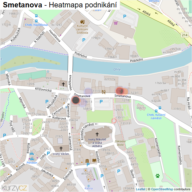 Mapa Smetanova - Firmy v ulici.