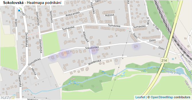 Sokolovská - mapa podnikání