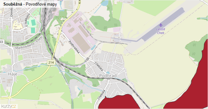 Souběžná - záplavové mapy stoleté vody