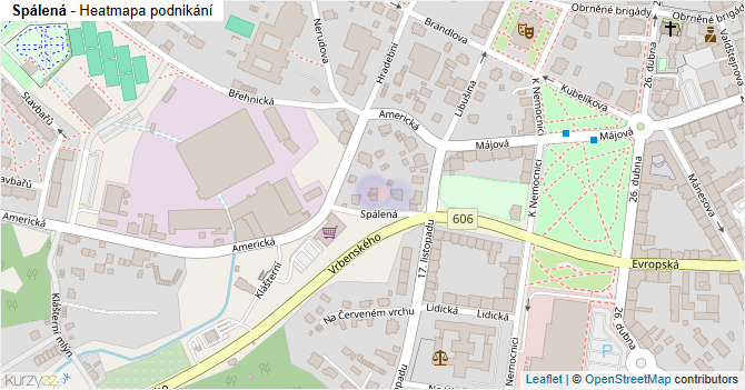 Spálená - mapa podnikání