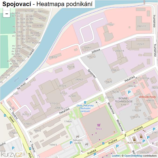 Mapa Spojovací - Firmy v ulici.