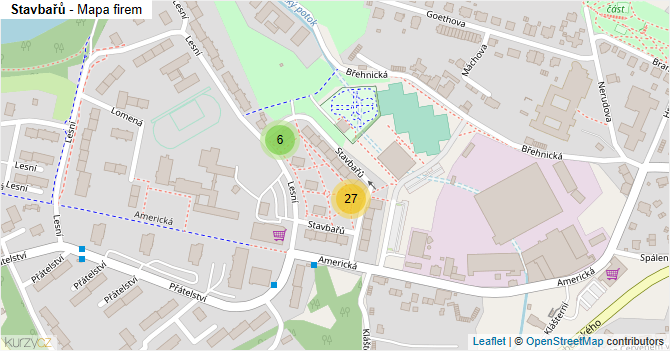 Stavbařů - mapa firem