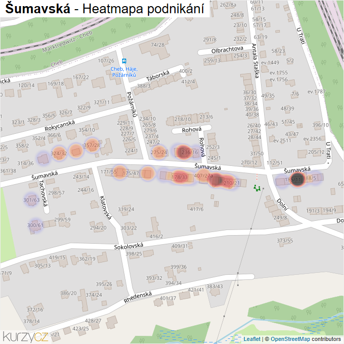 Mapa Šumavská - Firmy v ulici.