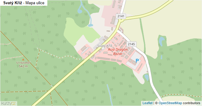 Svatý Kříž - mapa ulice
