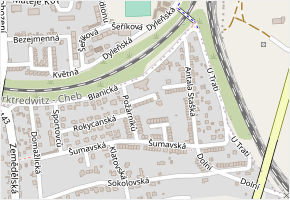 Táborská v obci Cheb - mapa ulice