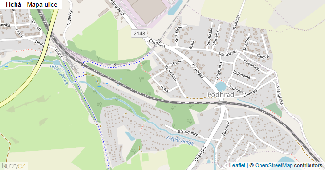 Tichá - mapa ulice