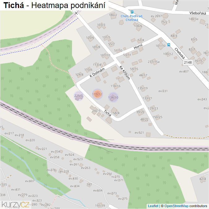 Mapa Tichá - Firmy v ulici.