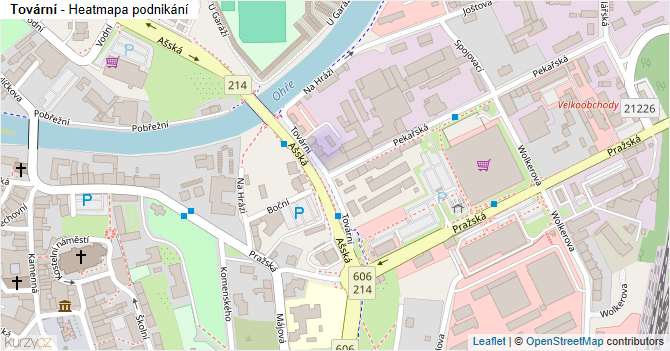 Tovární - mapa podnikání