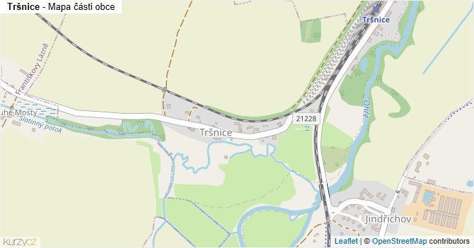 Tršnice - mapa části obce