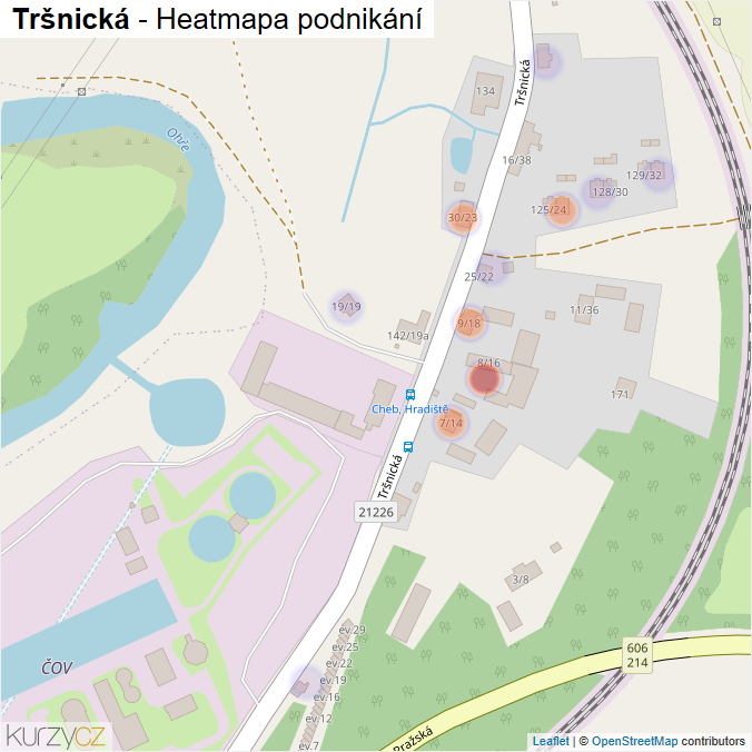 Mapa Tršnická - Firmy v ulici.