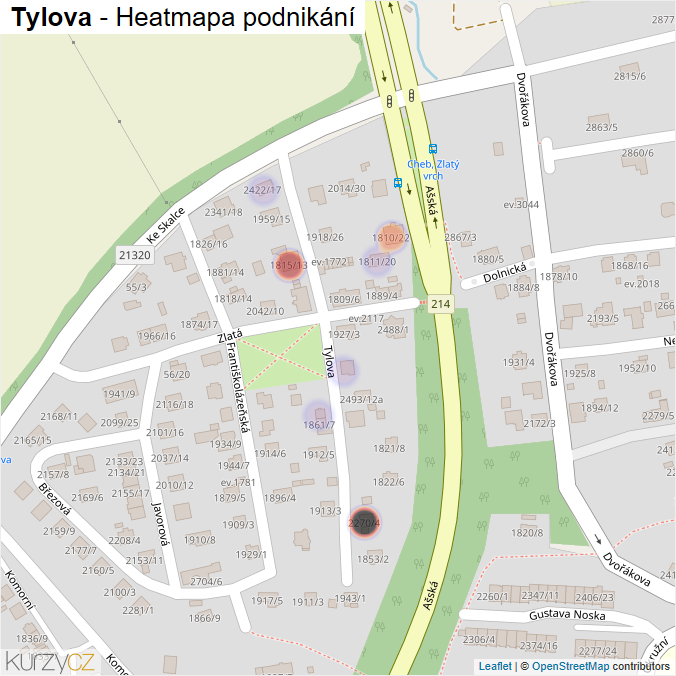 Mapa Tylova - Firmy v ulici.