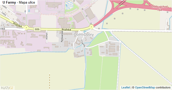U Farmy - mapa ulice