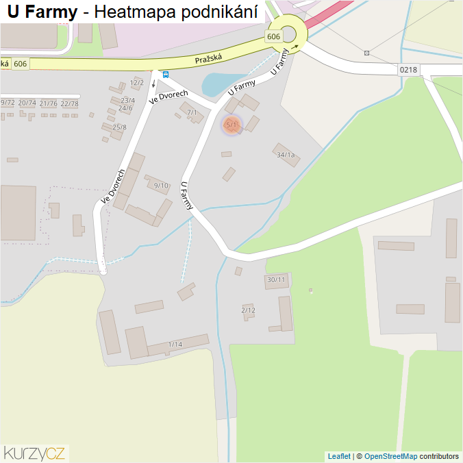 Mapa U Farmy - Firmy v ulici.