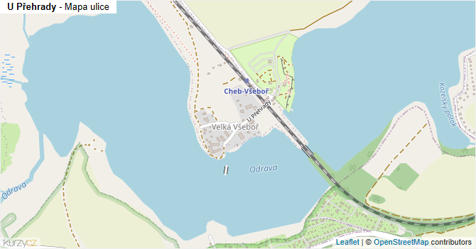 U Přehrady - mapa ulice