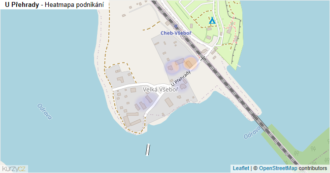 U Přehrady - mapa podnikání